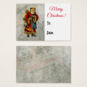 ビンテージクリスマスサンタギフトカード (正面&裏面)