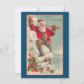 ビンテージクリスマスサンタクロスホリデーカード シーズンカード (正面)