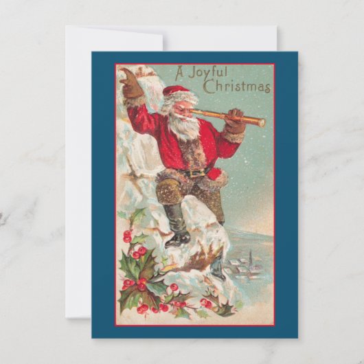 ビンテージクリスマスサンタクロスホリデーカード シーズンカード (正面)