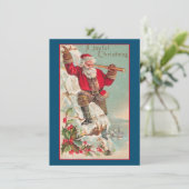 ビンテージクリスマスサンタクロスホリデーカード シーズンカード (スタンド正面)