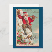 ビンテージクリスマスサンタクロスホリデーカード シーズンカード (正面/裏面)