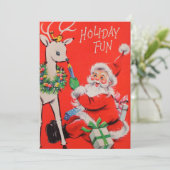 ビンテージクリスマスサンタクロスホリデーカード シーズンカード (スタンド正面)