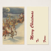 ビンテージクリスマスサンタクロースそりトナカイ (正面&裏面)