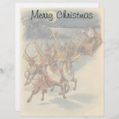 ビンテージクリスマスサンタクロースそりトナカイ (正面/裏面)