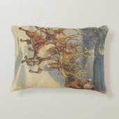 ビンテージクリスマスサンタクロースそりトナカイ アクセントクッション (裏面)