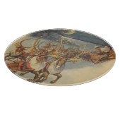 ビンテージクリスマスサンタクロースそりトナカイ カッティングボード (角)