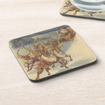 ビンテージクリスマスサンタクロースそりトナカイ