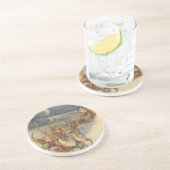 ビンテージクリスマスサンタクロースそりトナカイ コースター (側面)