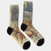 ビンテージクリスマスサンタクロースそりトナカイ ソックス (右)