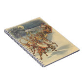 ビンテージクリスマスサンタクロースそりトナカイ ノートブック (右側)