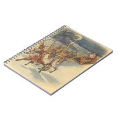 ビンテージクリスマスサンタクロースそりトナカイ ノートブック (左側)