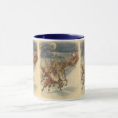 ビンテージクリスマスサンタクロースそりトナカイ マグカップ (中央)