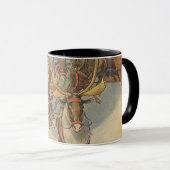 ビンテージクリスマスサンタクロースそりトナカイ マグカップ (正面右)