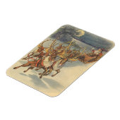 ビンテージクリスマスサンタクロースそりトナカイ マグネット (左側)