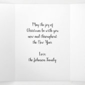 ビンテージクリスマスサンタクロースそりトナカイ 三つ折りクリスマスカード (内部中)