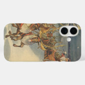 ビンテージクリスマスサンタクロースそりトナカイ Case-Mate iPhoneケース (裏面 (横))