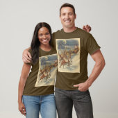 ビンテージクリスマスサンタクロースそりトナカイ Tシャツ (ユニセックス)