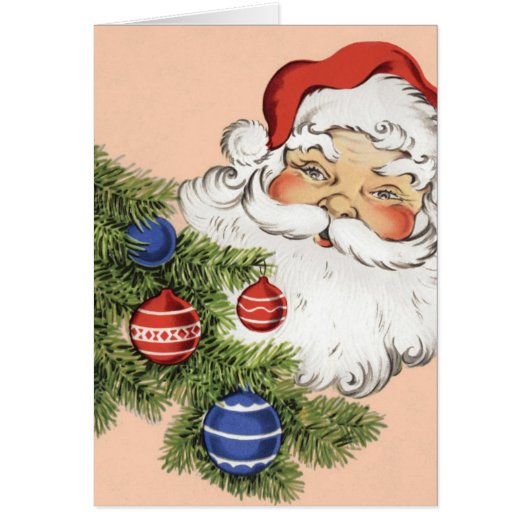 ビンテージクリスマスサンタクロースとツリーオーナメント (正面)