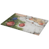 ビンテージクリスマスサンタクロースとツリーオーナメント カッティングボード (角)