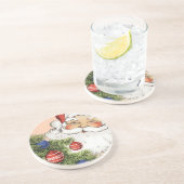 ビンテージクリスマスサンタクロースとツリーオーナメント コースター (側面)