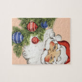 ビンテージクリスマスサンタクロースとツリーオーナメント ジグソーパズル (横)