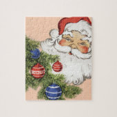 ビンテージクリスマスサンタクロースとツリーオーナメント ジグソーパズル (縦)