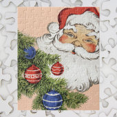 ビンテージクリスマスサンタクロースとツリーオーナメント ジグソーパズル