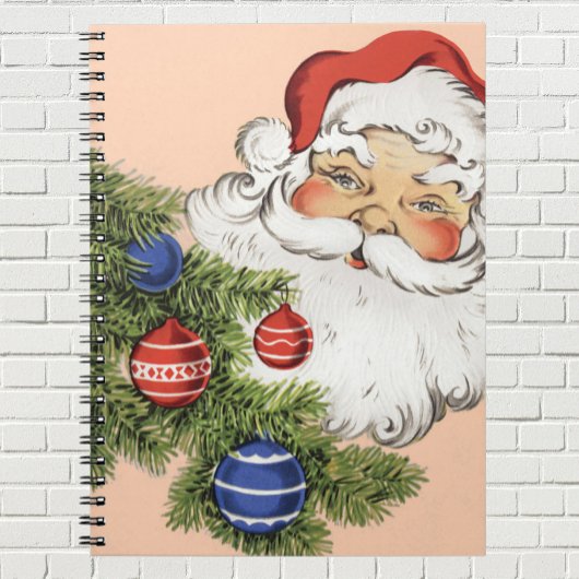 ビンテージクリスマスサンタクロースとツリーオーナメント ノートブック