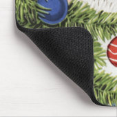 ビンテージクリスマスサンタクロースとツリーオーナメント マウスパッド (コーナー)