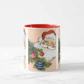 ビンテージクリスマスサンタクロースとツリーオーナメント マグカップ (中央)