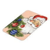 ビンテージクリスマスサンタクロースとツリーオーナメント マグネット (左側)