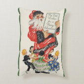 ビンテージクリスマスサンタクロースと子供のダンス アクセントクッション (裏面(縦))