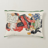 ビンテージクリスマスサンタクロースと子供のダンス アクセントクッション (裏面)