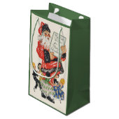 ビンテージクリスマスサンタクロースと子供のダンス スモールペーパーバッグ (裏面アングル)