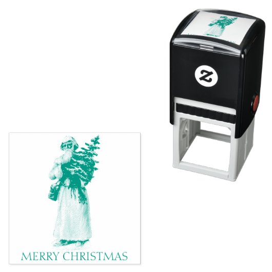 ビンテージクリスマスサンタクロースのゴム印 セルフインキングスタンプ (インサイチュ)