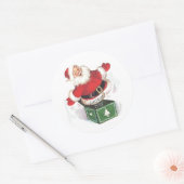 ビンテージクリスマスサンタクロースの驚き ラウンドシール (封筒)