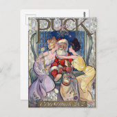 ビンテージクリスマスサンタクロースキス ポストカード (正面/裏面)