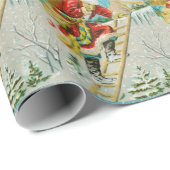 ビンテージクリスマスサンタクロース包装紙 ラッピングペーパー (ロールコーナー)