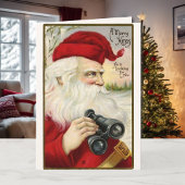 ビンテージクリスマスサンタクロース双眼鏡シグネチャー シーズンカード