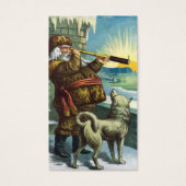 ビンテージクリスマスサンタクロース望遠鏡ドッグサンセット (正面)