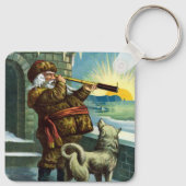 ビンテージクリスマスサンタクロース望遠鏡ドッグサンセット キーホルダー (裏面)