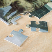 ビンテージクリスマスサンタクロース望遠鏡ドッグサンセット ジグソーパズル (側面)