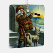 ビンテージクリスマスサンタクロース望遠鏡ドッグサンセット セラミックオーナメント (右)