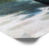 ビンテージクリスマスサンタクロース望遠鏡ドッグサンセット ポスター (角)