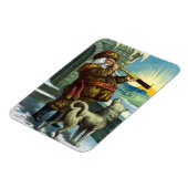 ビンテージクリスマスサンタクロース望遠鏡ドッグサンセット マグネット (左側)