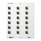 ビンテージクリスマスサンタクロース望遠鏡ドッグサンセット ラベル (フルシート)