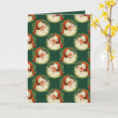 ビンテージクリスマスサンタクロース聖ニックホリデーカー カード (黄色い花)