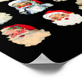 ビンテージクリスマスサンタクロース顔おもしろいオールドファッション ポスター (角)