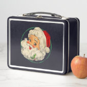 ビンテージクリスマスサンタクロース顔オールドファッションドT メタルランチボックス (インサイチュ)