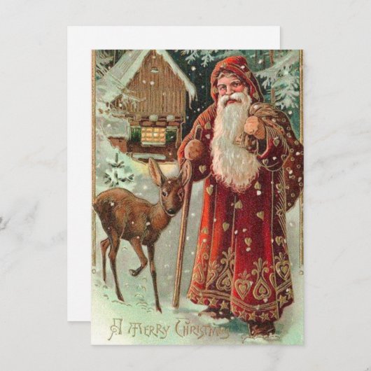 ビンテージクリスマスサンタクロース シーズンカード (正面/裏面)